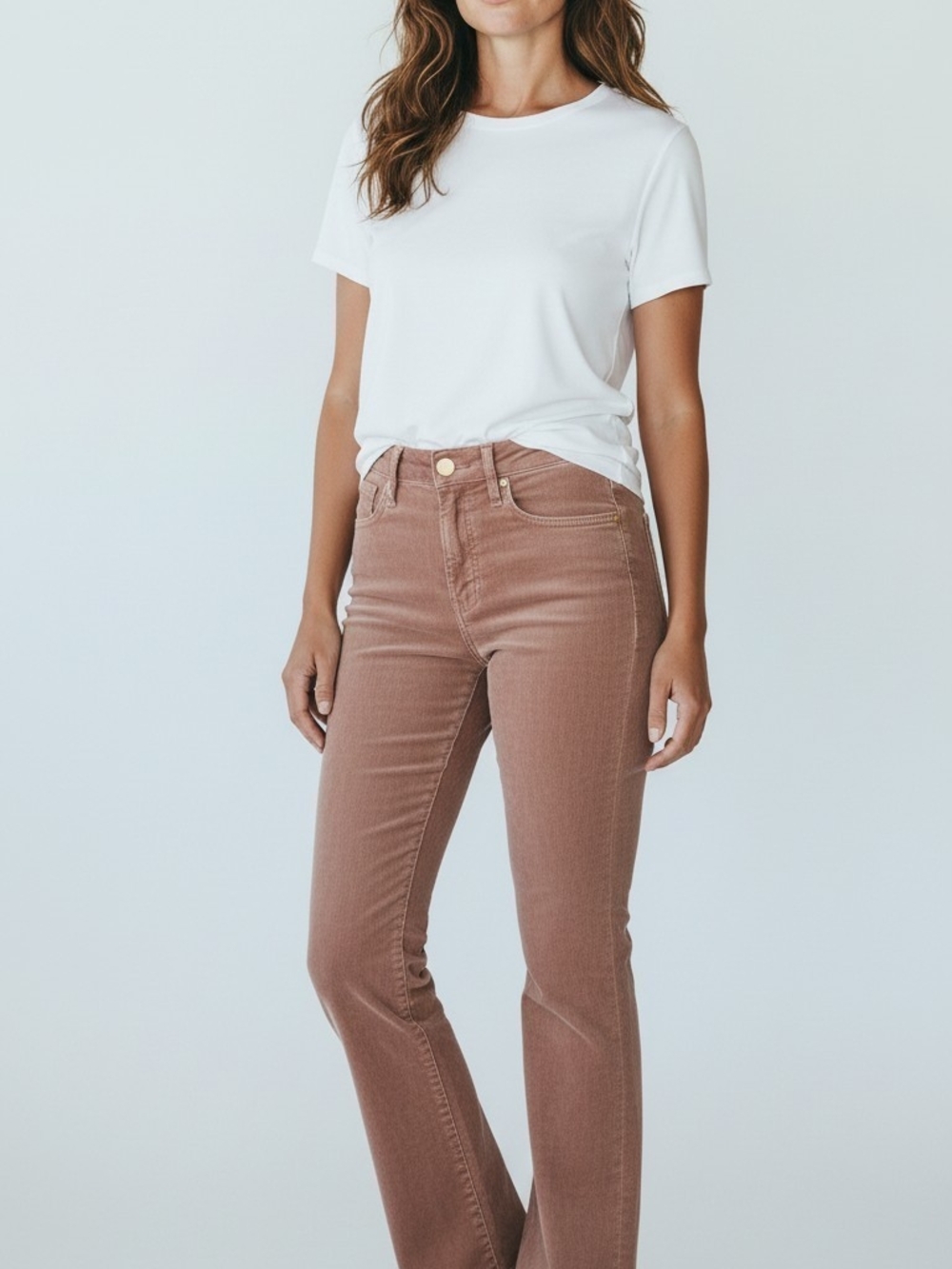 Dear John Flare Jeans in Dusty Rose Brown
